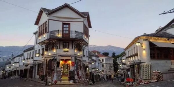 Gjirokaster city centre corner